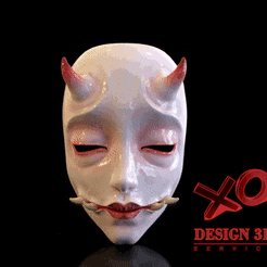 00.gif Descargar archivo STL mask Japan (japanese horror style mascara) • Objeto para imprimir en 3D, zaider