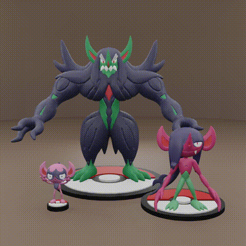 🐉 Pokemon No. 859-861 Impidimp, Morgrem, Grimmsnarl・ STL File for 3D ...
