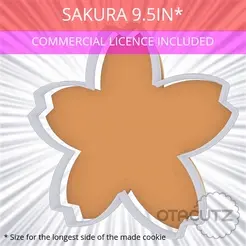 Sakura_9.5in.gif STL file Sakura Cookie Cutter 9.5in / 24.1cm・3D printer model to download