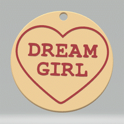 dream-girl.gif STL-Datei Schlüsselanhänger - Love Heart Sweetie - Traumfrau・Design für den 3D-Druck zum Herunterladen