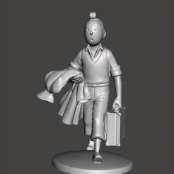GIF.gif STL file tintin with a suitcase.tintin in america .stl .obj・3D printer model to download