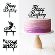 B-new.gif Archivo STL Cubierta de torta de cumpleaños ( set de 3 )・Objeto para impresora 3D para descargar