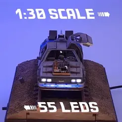 scale.gif STL-Datei BTTF3 DeLorean Zeitmaschine mit LEDs・Modell für 3D-Drucker zum Herunterladen