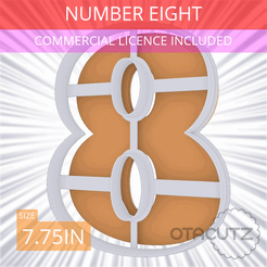 Number_Eight~7.75in.gif STL file Number Eight Cookie Cutter 7.75in / 19.7cm・3D printable model to download