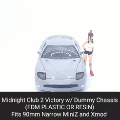Victory.gif STL file Midnight Club 2 Victory Body Shell with Dummy Chassis (Xmod and MiniZ)・Model to download and 3D print