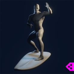 surf360.gif Archivo STL Figura de decoración Hombre en tabla de surf・Plan imprimible en 3D para descargar