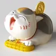 Mandara-Piggy-Bank.gif Madara Piggy Bank-lucky cat version (斑)-Nyanko-sensei-Natsume's Book of Friends - cat-feline-sitting pose-FANART FIGURINE