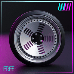 BM1-NEW.gif Free 3D file BM1 WHEEL SET FRONT AND REAR FOR MINIATURES 2 OFFSETS・3D printable design to download