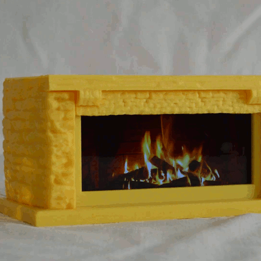 Fire.gif STL-Datei Bedside Fireplace kostenlos・3D-Druckvorlage zum Herunterladen, Piggie