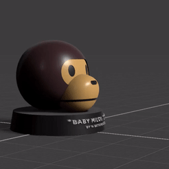 8 ae — Bata dl ae FE Archivo OBJ Baby Milo Head Display- By A Bathing Ape (BAPE)・Modelo para descargar e imprimir en 3D, GloboStark