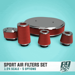 0.gif STL file Air Filters for 1:24 scale model cars intake kit・3D printer model to download