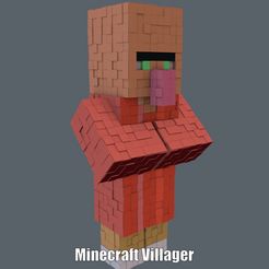 Minecraft-Villager.gif STL file Minecraft Villager (Easy print and Easy Assembly)・3D print design to download, Alsamen