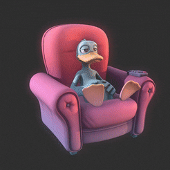 Duck_Optimized.gif STL-Datei Relaxed Duck kostenlos・Objekt zum Herunterladen und Drucken in 3D
