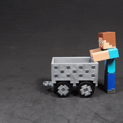 SteveTrolleyGif.gif STL-Datei Minecraft Steves Trolley・3D-druckbare Vorlage zum herunterladen
