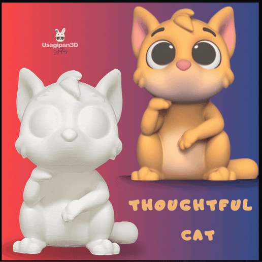 Thoughtful Cat 3D model
