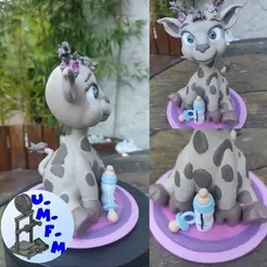 1.gif Archivo STL El bebé Jirafa de mi colección "Animales Flores",・Modelo imprimible en 3D para descargar