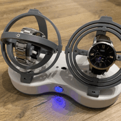 20190425_210149.gif STL file DUAL GYRO WINDER / WATCH WINDER / WATCH WINDER・Template to download and 3D print, NedalLive