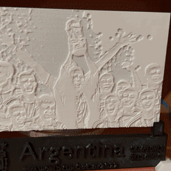 VideoToGif_GIF-3.gif STL file Argentina world Champions, Messi raise the cup Light screen - commemorative plate or stand alone feet -- Fifa World Cup - Quatar 2022・3D printer model to download