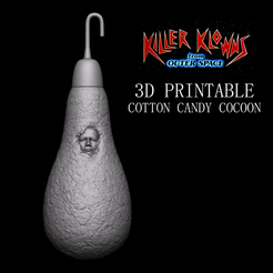 KK-COCOON_GIF.gif Archivo STL CAPULLO DE ALGODÓN DE AZÚCAR IMPRIMIBLE EN 3D (CARA HUMANA EXPUESTA) - KILLER KLOWNS FROM OUTER SPACE・Modelo imprimible en 3D para descargar, Ratboy3D