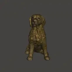 GIF.gif Golden retriever dog mascot figurine