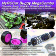 MRCC_Buggy-MegaCOMBO_MAIN_1600x1600.gif MyRCCar OBTS Buggy Mega COMBO, including Chassis, Body, Shocks, Wheels, HEX, and Motor Pinions