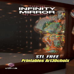 Infinity-Mirror-by-Art3Dchoix-3-4.gif Free STL file Infinity Mirror, Miroir Infini avec personnalisation et illusion d'optique by Art3Dchoix・Template to download and 3D print