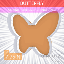 Butterfly~7.75in.gif STL file Butterfly Cookie Cutter 7.75in / 19.7cm・3D print model to download
