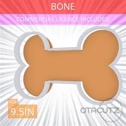 Bone~9.5in.gif STL file Bone Cookie Cutter 9.5in / 24.1cm・3D printing template to download