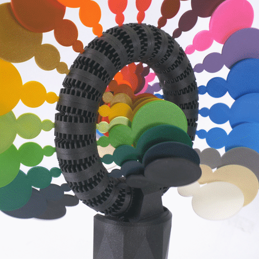 Sequence 01_1.gif STL file RAINBOW ROLLER-COASTER - KINETIC CIRCLE SCULPTURE・3D printer design to download, cisardom