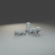 _______40001-0300.gif Low polygon Bulldog 3D print model  in three poses