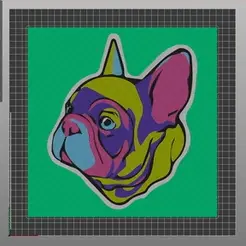 Gif.gif STL file Bulldog picture pop art・Model to download and 3D print