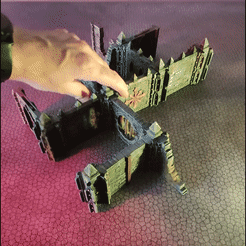 vid_20230116_152056.gif STL file Dungeon Assault: Modular Walls – Base Set・3D print design to download