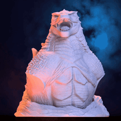 ezgif-1-f0d2db4277.gif Archivo STL Fan Art - Godzilla - Bust・Diseño para descargar y imprimir en 3D, NachoCG