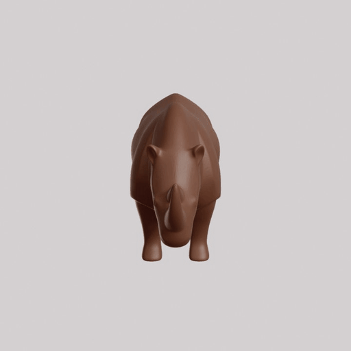 Minimalist White Rhinoceros Sculpture