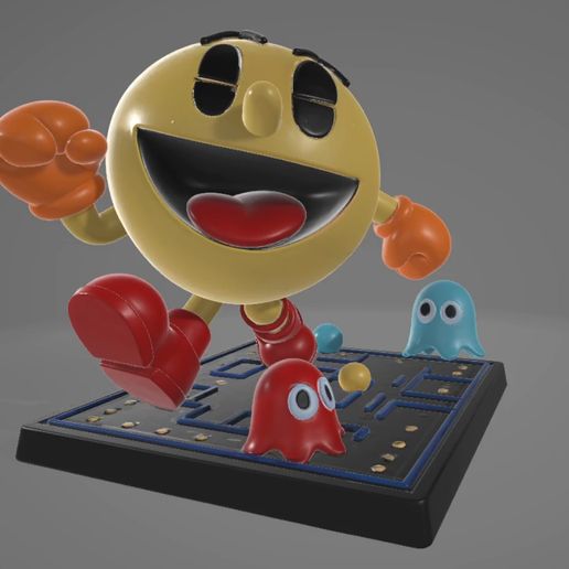 🕹️ Pac-Man with arcade base and ghosts - Collectible Figure・ 3D File ...