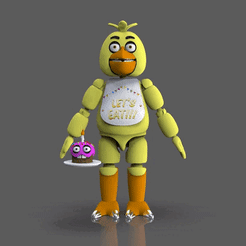 Chica.407.gif STL file FIVE NIGTHS AT FREDDY'S GIRL ARTICULATED FIGURE・3D printing design to download