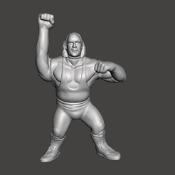 re STL file WWF WWE SIMBA PUNCHING PAUL WENTOYS SERIES 1 HASBRO WRESTLING CHAMPS・Model to download and 3D print, vadi