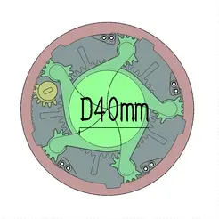 3DP5BLROD40A-with-dimension.gif 3DP5BLROD40A Mechanical shutter diaphragm Iris diy aperture