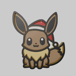 Eevee_Christmas_2.gif Adorno para el árbol de Navidad - Pokémon Evoli (2) [Colección Pokémon de Navidad - #6]
