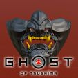 GIF-Ghos-of-Tsushima.gif Fichier STL Masque Ghost of Tsushima・Modèle à télécharger et à imprimer en 3D