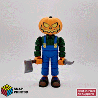 HalloweenPumpkinsCharacterGIF.gif STL file CUTE FLEXI PRINT-IN-PLACE PUMPKINS KILLER・Template to download and 3D print