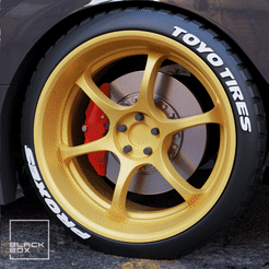 0.gif STL file Jdm RG Style Wheel, brake and Tire for diecast and RC model 1/43 1/24 1/18 1/10....・3D printable model to download, BlackBox