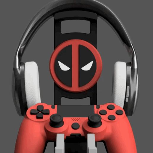 Controller-and-Headset-Stand-Deadpool-01.gif 19-in-1 Logo Bundle for Dual Controller and Headset Stand