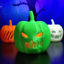 ezgif-3-b9a3b25ccf-1.gif STL file Slimy Sludge Monster Pumpkin [HOLLOW+LID]・3D printer model to download
