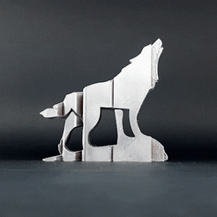 ezgif.com-gif-maker.gif STL file Text Flip - Wolf・3D printable model to download
