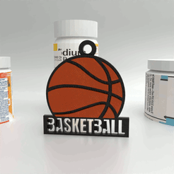 basketball2-animation.gif Archivo STL Llavero de baloncesto 2・Diseño para descargar y imprimir en 3D, keychainbagus