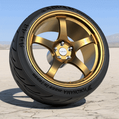 ezgif-4-54e90aa514.gif STL file RAYS Gramlights 57CR 18 inch rims with yokohama ADVAN tires・Template to download and 3D print, Dirty_customs