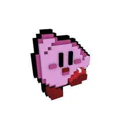 Kirby.gif Fichier STL KIRBY PIXELART 3D・Objet pour imprimante 3D à télécharger