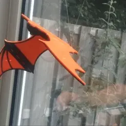 Cults-Halloween-bat-GIF-VID-2-1.gif Free STL file One Piece Halloween Bat with Hinged Wings & String Attachments・3D print design to download