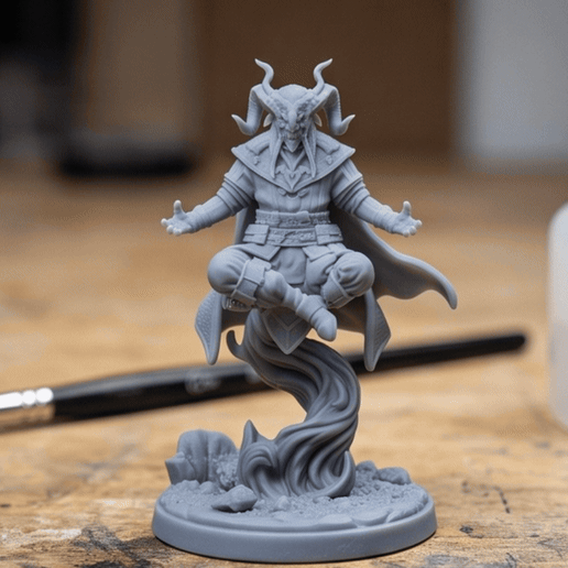 Levitating Tiefling Mage | RPG Mini